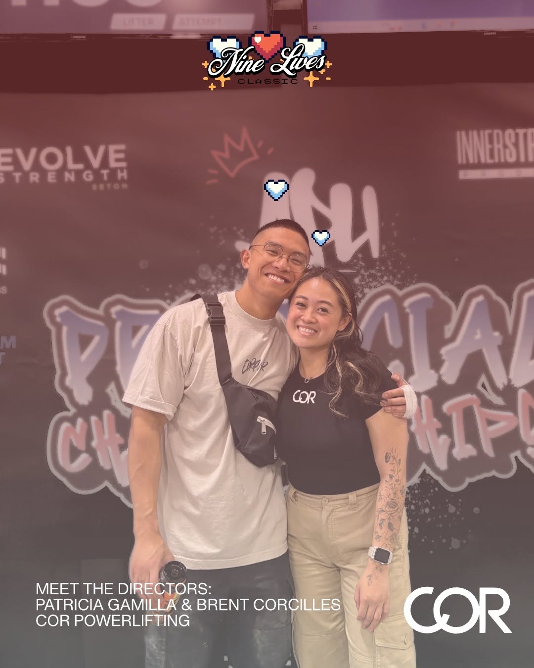 COR directors Patricia Gamilla and Brent Corcilles at the Nine Lives Classic event